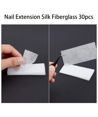 30 Pcs Fiberglass Nail Extension Kit - Fake Nails Tips Tweezers Nail File Scissors & Brush - International Shipping Available - Buy Online on GoSupps.com