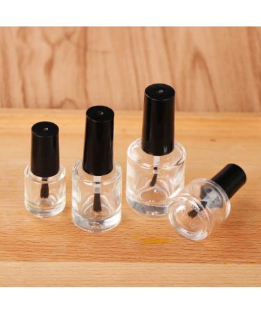 Vasana Clear Glass Nail Polish Bottles - 10 Empty Containers with Brush Caps for DIY Manicure & Nail Art - Top Coat & Sample Bottles - Buy Online on GoSupps.com