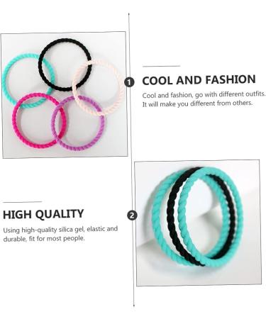 Operitacx Men's Silicone Bracelet Set - 5pcs Wristbands for Sports and Style - Buy Online on GoSupps.com