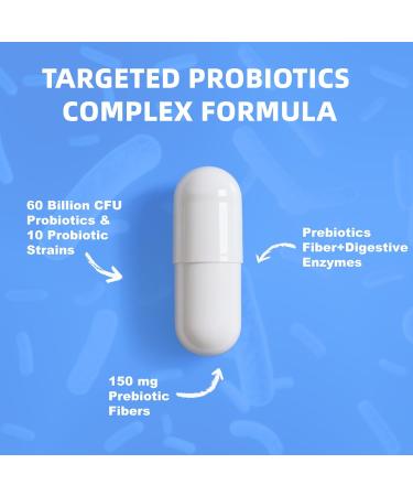 Probiotics with Prebiotics for Women & Men Digestive & Gut Health Vegan Capsules Non-GMO Gluten & Dairy Free - Buy Online on GoSupps.com