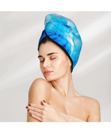 Blue Shell Microfiber Hair Towel - Soft Super Absorbent Wrap for Women | Quick-Dry Coral Velvet Cap for Long Curly & Thick Hair - Buy Online on GoSupps.com