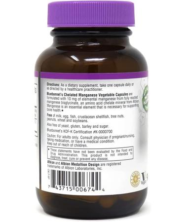 Buy Bluebonnet Nutrition Chelated Manganese 90 Vcaps - Boost Metabolism & Support Bone Health - Buy Online on GoSupps.com