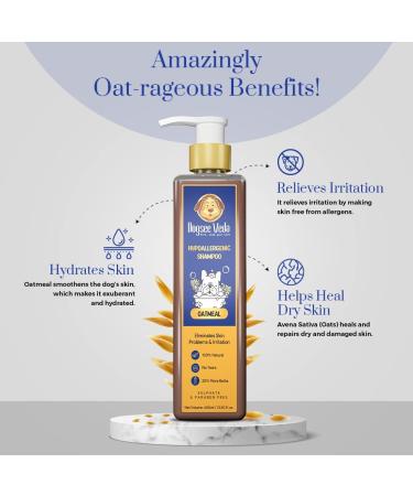 Dogsee Veda Oatmeal Dog Shampoo - 100% Natural Paraben-Free Ayurvedic Cruelty-Free | Soothes Irritation & Itching - 13.50 fl.oz - Buy Online on GoSupps.com