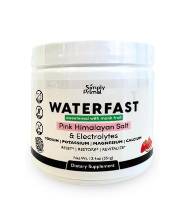 WATERFAST Monk Fruit Keto Electrolyte Powder for Fasting and Hydration- Strawberry Watermelon Flavor | Pink Himalayan Salt (Sodium) Potassium Magnesium Calcium | Sugar Free