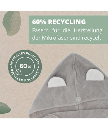 Parsa Beauty Nature Kids Haarturban with Koala Ears | Eco-Friendly Oeko-Tex Microfiber Hair Towel for Quick Gentle Drying - Buy Online on GoSupps.com
