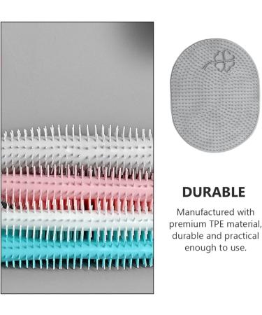 Beavorty 1pc Gray Silicone Shower Floor Mat - Non-Slip Peeling Pedals - 35x28cm | Best International Shipping - Buy Online on GoSupps.com