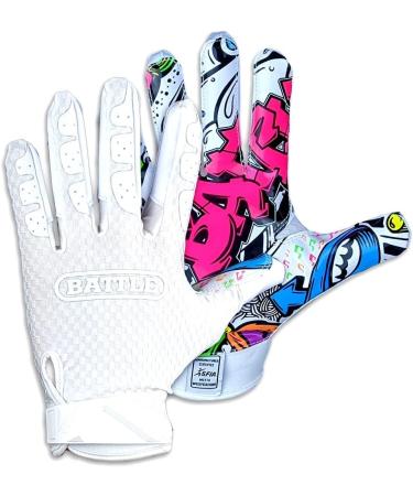 Battle Sports Graffiti Football Receiver Gloves M - Premium Adult Performance & Style | Ship Internationally - Buy Online on GoSupps.com