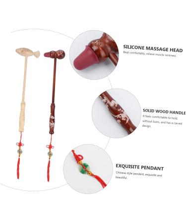 Minkissy 6-Piece Wooden Massage Hammer Set | Body Percussion & Full Body Massage Device for Relaxation - Buy Online on GoSupps.com