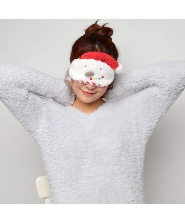 Shop 1pc Christmas Sleep Mask - Plush Eye Covers for Travel & Office | Cozy Polyester Sleeping Mask for Festive Relaxation - Buy Online on GoSupps.com