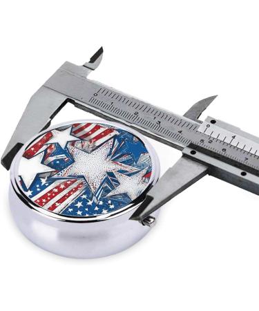 Patriotic Stars & Stripes Mini Round Pill Box | 3 Compartment Travel Organizer | Independence Day Pill Case for Home & Office - Buy Online on GoSupps.com