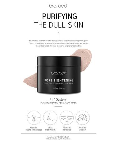 Biorace Pore Tightening Pearl Clay Mask 110g / 3.8oz - Sebum Control & Deep Cleansing | Made in Korea - Buy Online on GoSupps.com