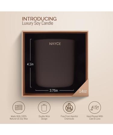 NAYCE Luxury Scented Candle - 100% Natural Soy Wax Aromatherapy - Made in USA - 14 oz Highly Scented Long Lasting Gift for Women - Suede Rose - Buy Online on GoSupps.com