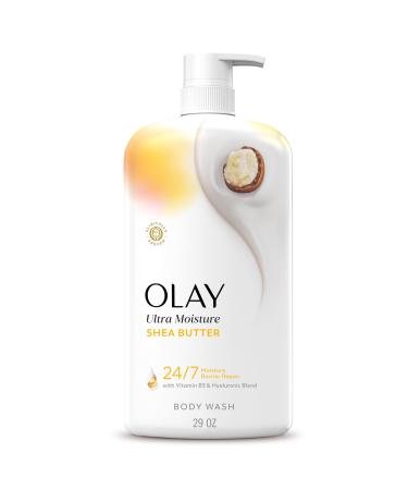 Olay Body Wash for Women Ultra Moisture 24/7 Moisture Barrier Repair Hydrating Formula for Visibly Healthy Soft Skin Vitamin B3 & Hyaluronic Blend For All Skin Types Shea Butter Scent 29 fl oz