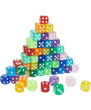 100pcs 16mm Rounded Translucent Game Dice Set with Blue Bag - Perfect for Yahtzee, Tenzi, Farkle, DND, MTG, RPG - Ideal for Math Teaching - Buy Online on GoSupps.com