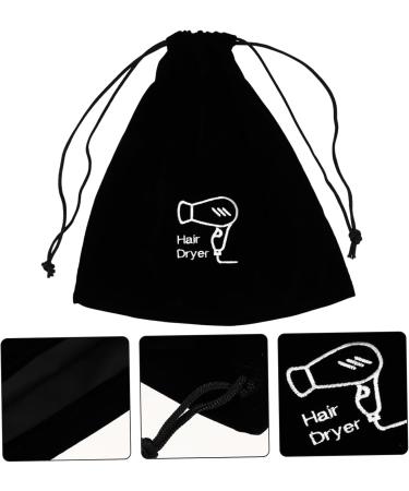 Healeved 4 Pcs Hair Dryer Storage Bag Hair Straightener Bag Wig Bags Hair Dryer Travel Bag Tool Flannel Black - Buy Online on GoSupps.com