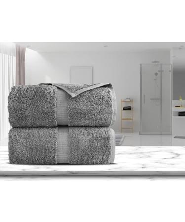 Towel Bazaar Premium Turkish Cotton 2-Piece Bath Sheet Towel Set - Super Soft & Absorbent - Gray - 35'' x 70 - Buy Online on GoSupps.com