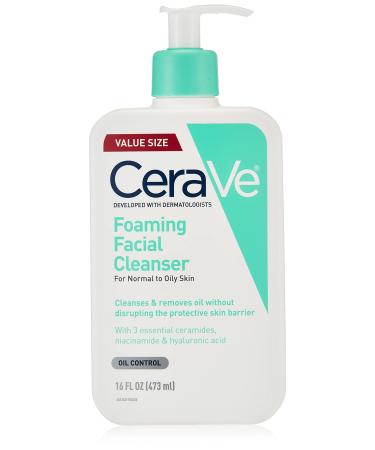 CeraVe Foaming Facial Cleanser For Normal to Oily Skin 16 fl oz (473 ml)