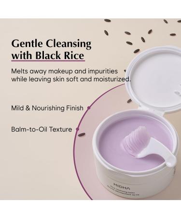 MIDHA RICE CLEANSING BALM 3.38fl.oz/100ml Deep cleansing Moisturising Gentle makeup remover Balm to oil formula daily facial wash Non-irritating cleanser Blackhead cleansing Hydrating Vegan - Buy Online on GoSupps.com