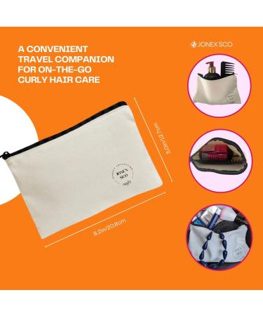 Shea Butter Curl Defining Cream Bundle - Curling Cream Leave In Conditioner with JONEX SCO Wide Tooth Comb for Curly Hair and Cosmetic Travel Bag (4 Items) - Buy Online on GoSupps.com