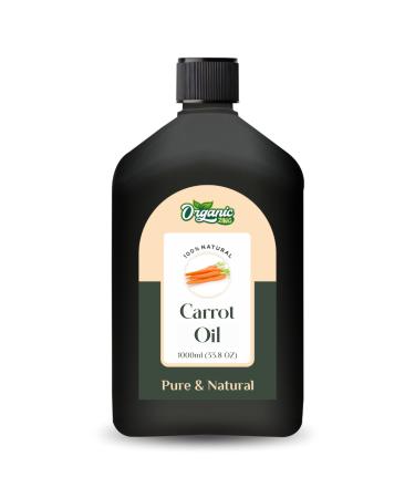 ORGANIC ZING Organic Zing Carrot Oil (Daucus carota) | Pure and natural carrier oil for skin care hair care and massage 1000 ml
