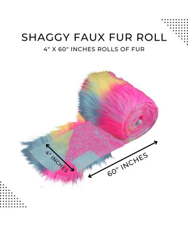 FabricLA Shaggy Faux Fur Roll - 4 X 60 Inches Trim Fur Rolls - Pastel Patch - DIY Crafts, Costume Design, Decoration - Buy Online on GoSupps.com