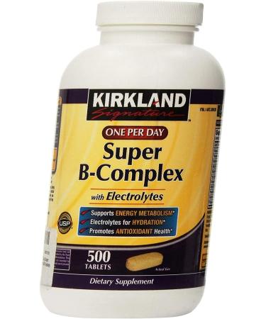 Kirkland Signature One Per Day Super B-Complex with Electrolytes,500 tablets 500 Count (Pack of 1)