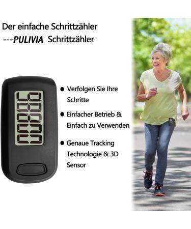 Pulivia 3D Pedometer - Accurate Step Counter for Walking Clip & Lanyard Ideal for Kids Men & Women | International Shipping - Buy Online on GoSupps.com