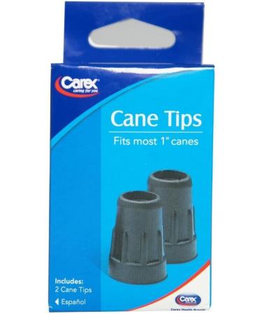 Carex Cane Tips - Fits Most 1 Canes - Pack of 2 - Buy Online on GoSupps.com