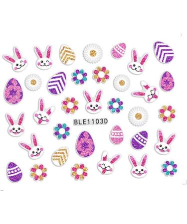 Nail Stickers Flowers 10pcs Nail Art Stickers Easter Nail Decals Easter Egg Manicure Paste Applique Bunny 3d - Buy Online on GoSupps.com