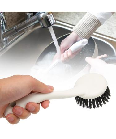 Cooktop Cleaning Brush Washing Pot Brush Sink Dishwashing Brush Stovetop Household Kitchen Decontamination Long Handle White for Bristles Brush Brush Cooktop Cleaners