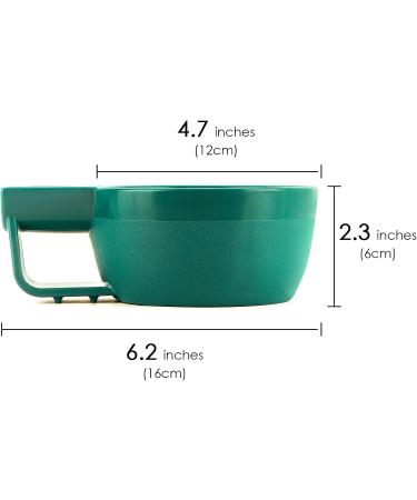 LinkidiA Green Plastic Shaving Bowl - Non-Slip Handle Large Capacity Easy Foam Grooves for Men | International Shipping - Buy Online on GoSupps.com