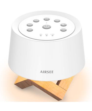 AIRSEE Sound Machine White Noise Machine with Baby Night Light Built-in 31 Soothing Sounds with Timer & Memory Features for Better Sleep, Portable Noise Machine for Baby, Adults, Elders, Home, Travel White 1 Count (Pack of 1)
