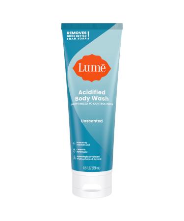 Lume Acidified Body Wash - 24 Hour Odor Control - Removes Odor Better than Soap - Moisturizing Formula - SLS Free, Paraben Free - Safe For Sensitive Skin - 8.5 ounce (Unscented) Unscented 8.5 Fl Oz (Pack of 1)