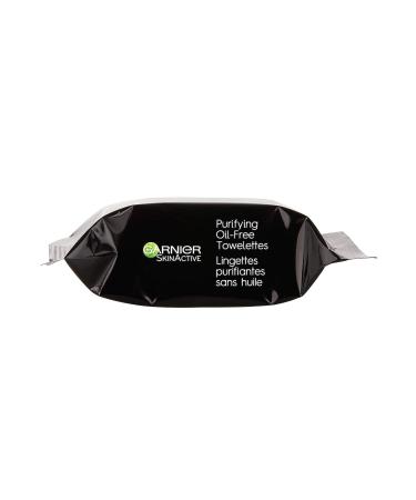 Garnier SkinActive Charcoal Cleansing Towelettes, 25-Count Pack - Oil-Free Formula - Buy Online on GoSupps.com