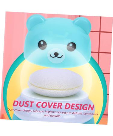 2pcs Bear Powder Puff Box Set for Travel and Newborns - Blue - Buy Online on GoSupps.com