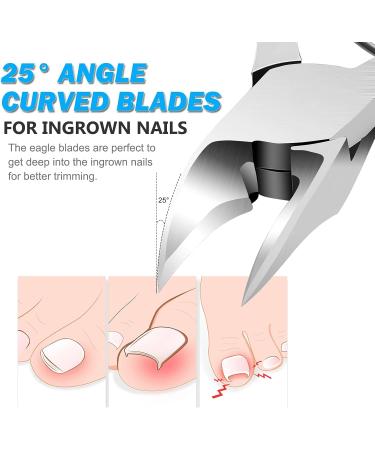 Podiatrist Toenail Clippers Pedicure Toenail Cutters with Super Sharp Curved Blade Professional Thick & Ingrown Toe Nail Clippers for Adults & Seniors - Buy Online on GoSupps.com