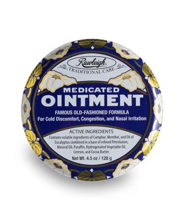 Rawleigh Medicated Ointment 4.5 Oz (Pack of 1) Chest rub  Menthol Ointment  Chest conjestion Relief  Cold and flu Relief  Easy Breathing  flu Relief  Headache Massage Balm  Minor Aches 4.5 Ounce (Pack of 1)