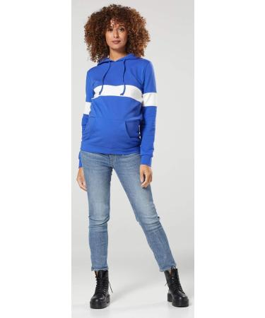 Happy Mama Women's Nursing Hoodie Breastfeeding Maternity - Royal Blue & White - Size 10 - Buy Online on GoSupps.com
