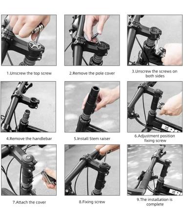 LITEONE Bike Stem Riser Extender - Aluminium Alloy, Adjustable, Black - for Mountain, Road, MTB, BMX, Fixie - Buy Online on GoSupps.com