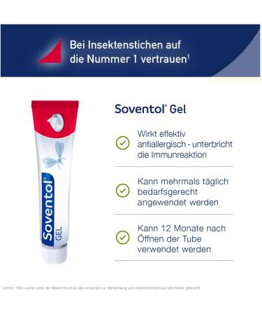 Soventol Gel 20g for Insect Bites & Itching - Cooling Relief for All Ages - Travel Pharmacy Essential - Buy Online on GoSupps.com