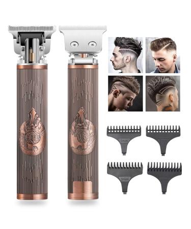 HTC Hair Clipper Men Trimmer/Shaver Men Electric Vintage Design 4 Combs Cordless T-Shape Shaver for Facial and Head Hair AT178