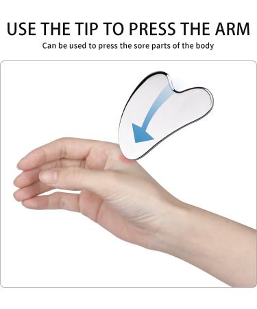 Stainless Steel Gua Sha Facial Tools | Silver-Plated Acupuncture Massage & Spa Treatment Tools for Body & Trigger Point Therapy - Buy Online on GoSupps.com
