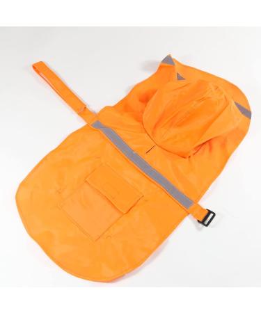 OCSOSO Waterproof Dog Jacket with Hood | Reflective Raincoat for Medium Dogs | Perfect Fit for Dog Harnesses - Orange - Buy Online on GoSupps.com