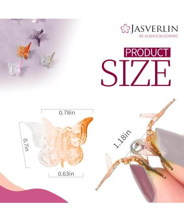 JASVERLIN Gradient Butterfly Hair Clips 50pcs 10 Colors - Mini Plastic 90s Hair Accessories for Women/Girls - No Crease Hairclips Toddler Y2K - Assorted Color Set - Buy Online on GoSupps.com