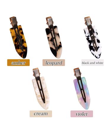 Magicsky 10PCS No Bend Hair Clips - Acrylic Resin Flat Clips for Styling, No Crease Curl Pins, Leopard White Black - Hairstyle Accessories for Women and Girls - Buy Online on GoSupps.com