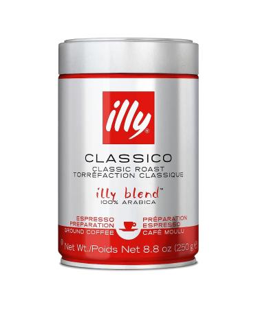 Illy Espresso 100% Arabica coffee ground medium roast can pack of 12 12 x 250g Chocolate 250 g (pack of 12)