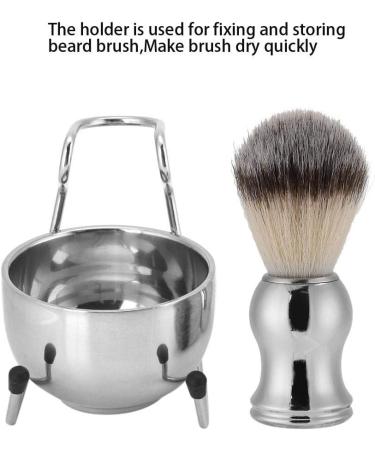 Premium Stainless Steel Shaving Tool Set | Shaving Brush Beard Brush Holder & Soap Bowl Perfect for Beauty Salons & Home Use | International Shipping Available - Buy Online on GoSupps.com