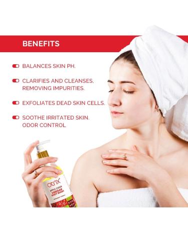 O.trix Apple Cider Vinegar Body Wash | Purifying & Hydrating Skin Cleanser | Acne Treatment & pH Balancer for Men & Women | Natural Ingredients | 290ml - Buy Online on GoSupps.com