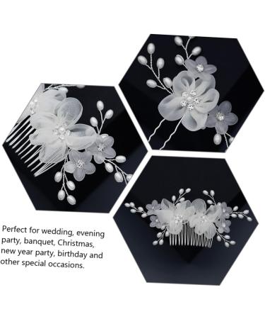 minkissy 1 Set Comb Plate Hairpin Leaf Bride Hair Comb Flower Hair Fork Rhinestone Hair Clips Bridal Hair Sticks Flower Hair Comb Floral Side Hair Comb Bridal Hair Pin Brooch Wedding Fabric - Buy Online on GoSupps.com