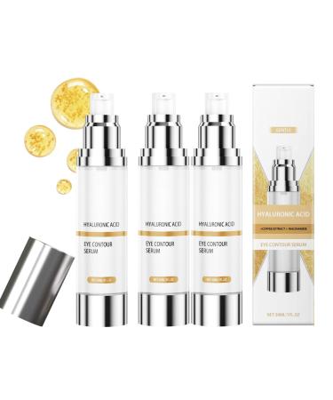 Eye Contour Serum with Hyaluronic Acid, Anti-Wrinkle Eye Contour, Caffeine and Niacinamide 15ml - Eye Contour Cream for Women - Anti-Dark Circles and Wrinkles Eye Cream (3pc)